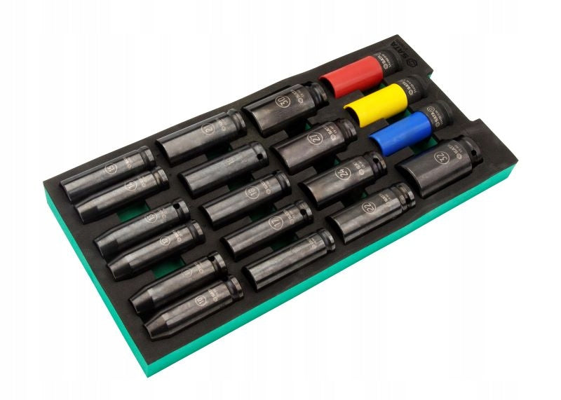 SET OF 19 1/2" LONG IMPACT SOCKETS IN EVA FOAM FOR TROLLEY SATA - BOAT
