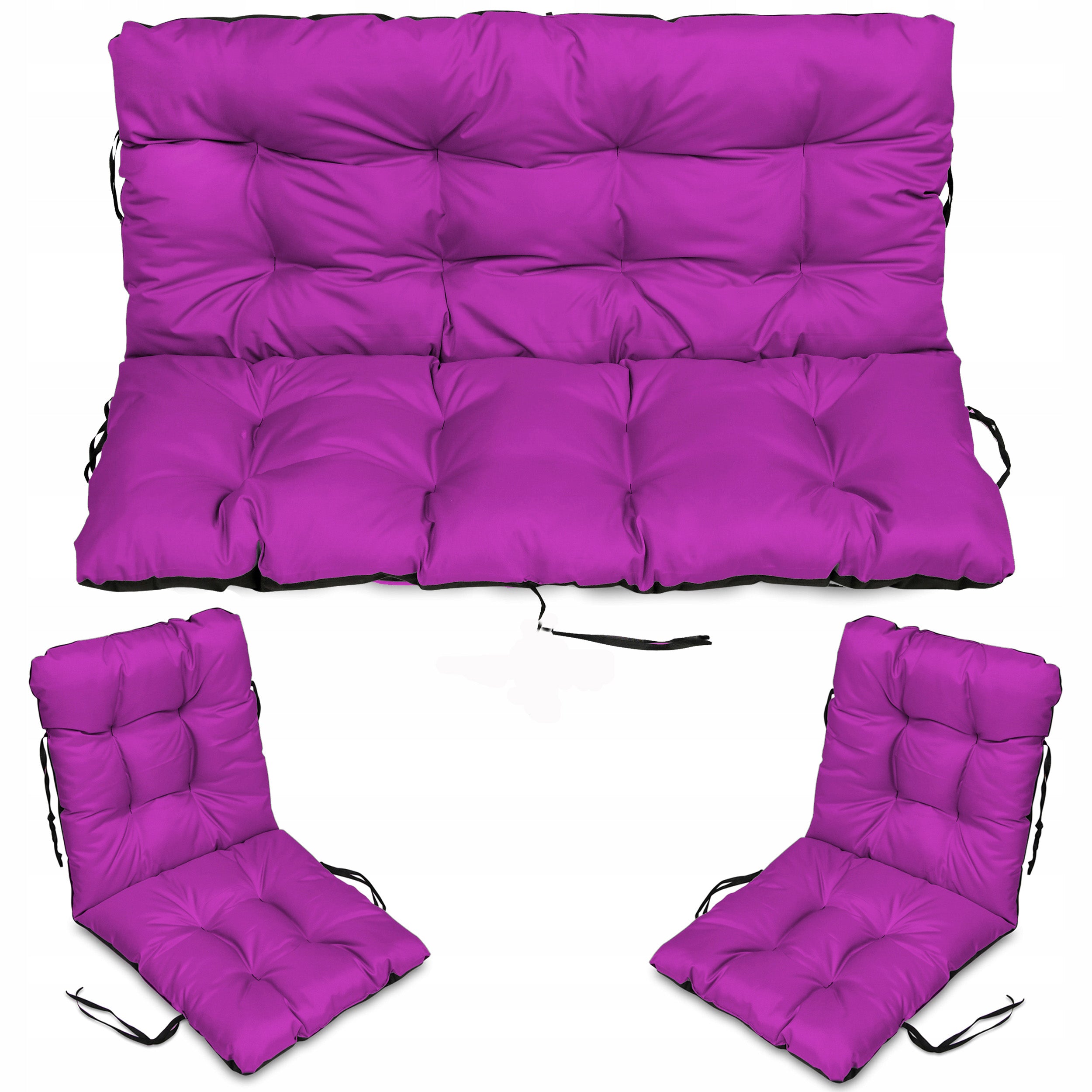 SET OF 2+1 pillows WATERPROOF soft for furniture RATTAN 140x60x50 FUCHSIA Line prosta