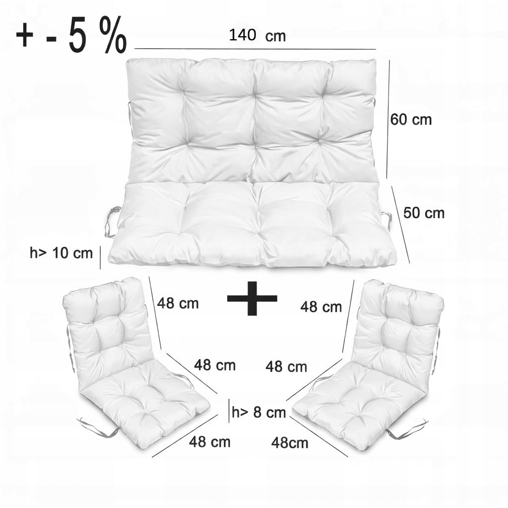 SET OF 2+1 pillows WATERPROOF soft for furniture RATTAN 140x60x50 FUCHSIA Packaging status original