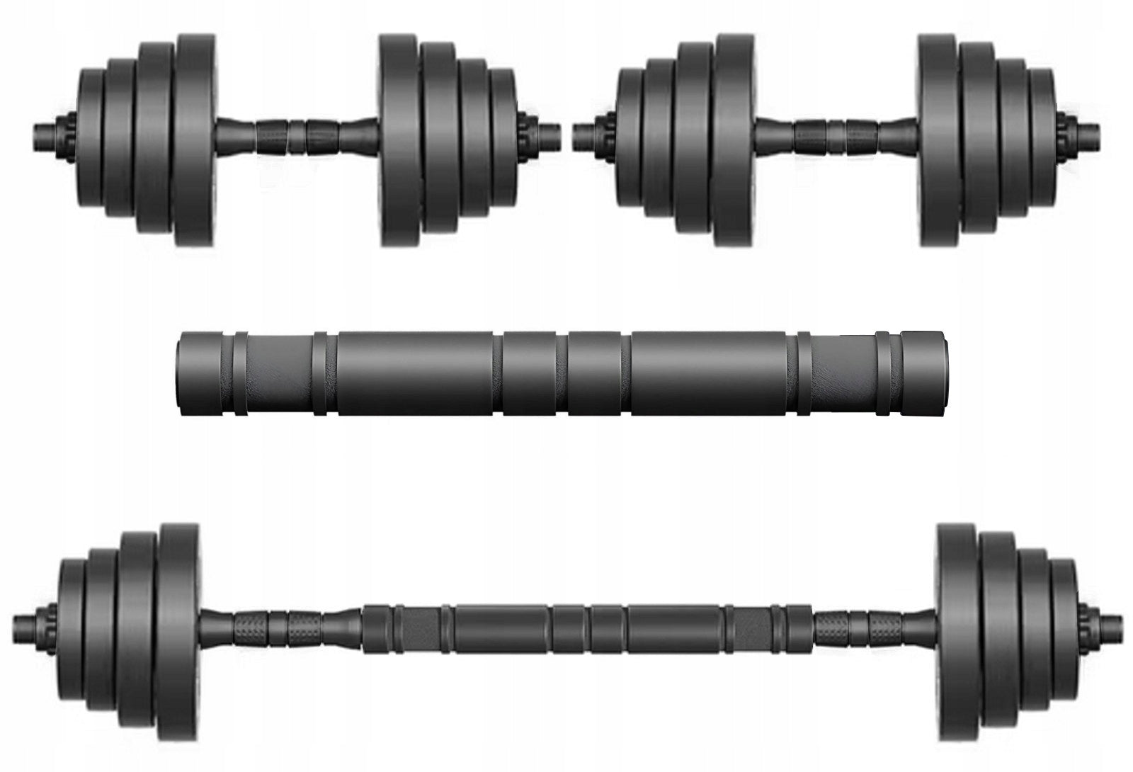 SET OF 2 ADJUSTABLE DUMBBELLS 40 kg BARBELL GRIFFIN STRENGTH BITUMEN DUMBBELLS Brand Fixem Keep Fit
