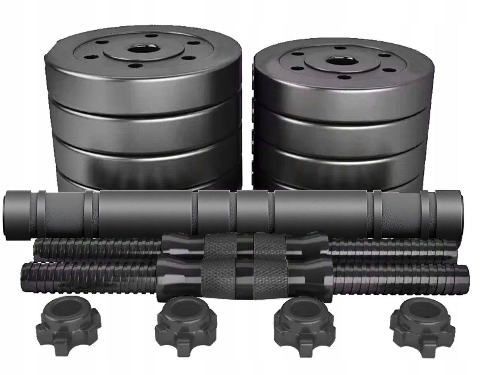 SET OF 2 ADJUSTABLE DUMBBELLS 40 kg BARBELL GRIFFIN STRENGTH BITUMEN DUMBBELLS Weight 2x 20 kg