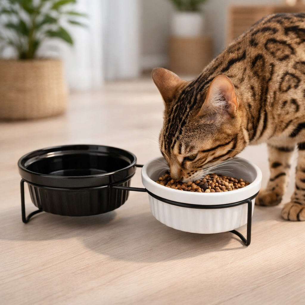 SET OF 2 CERAMIC BOWLS ON STEEL STAND FOR DOG AND CAT 2x300 ml Manufacturer code GLOBANI-MIS-01