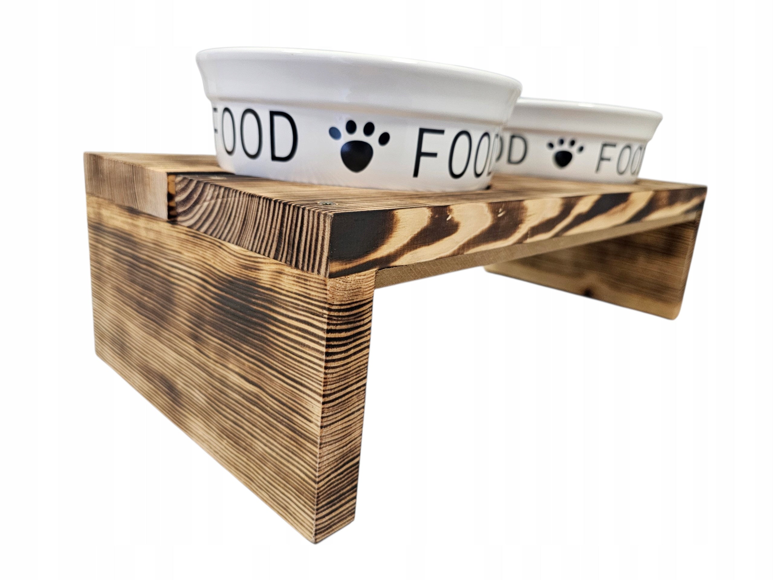 SET OF 2 CERAMIC BOWLS ON WOODEN STAND FOR DOG AND CAT 2x1600 ml Trade name Stojak na ceramiczne miski dla psa
