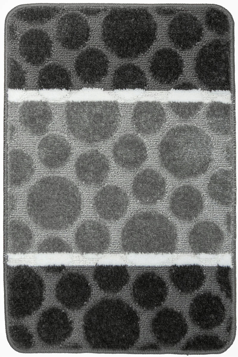 SET OF 2 GRAY NON-SLIP SIENA BATHROOM RUGS WITH POTS Product width 50 cm