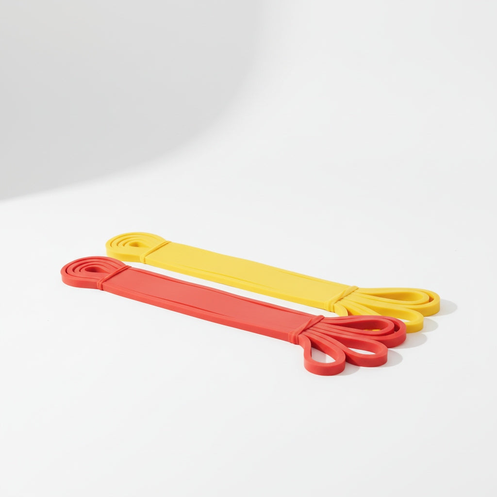SET OF 2 RESISTANCE BANDS POWERBAND YELLOW 2-7kg AND RED 8-11KG Brand Fit.Me