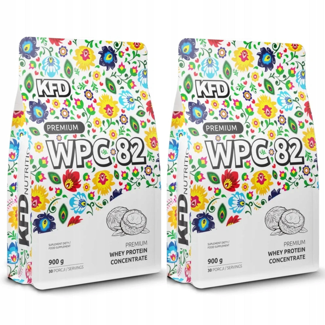 SET OF 2 x KFD Premium WPC 82 Protein 900 g coconut flavour