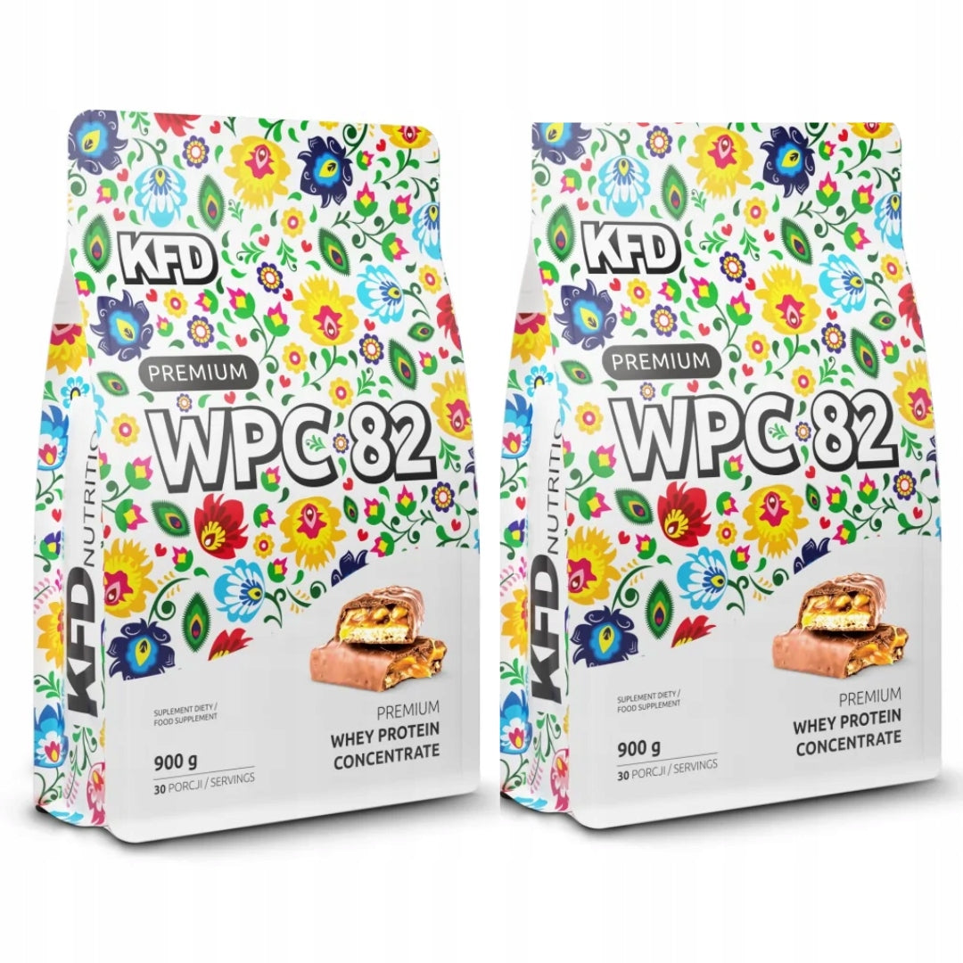 SET OF 2 x KFD protein supplement WPC Premium 900 g taste caramel-nut bar