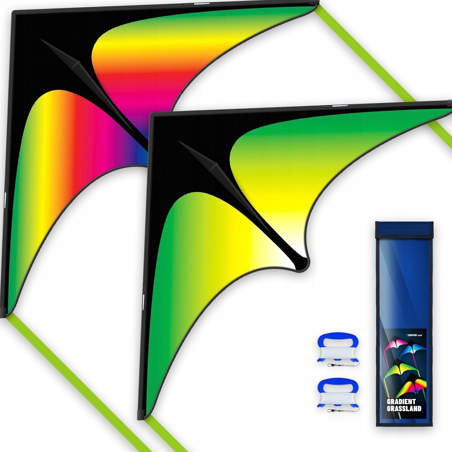 SET OF 2 x LARGE DELTA KITE WITH TAIL 2 PIECES D0X / FUF