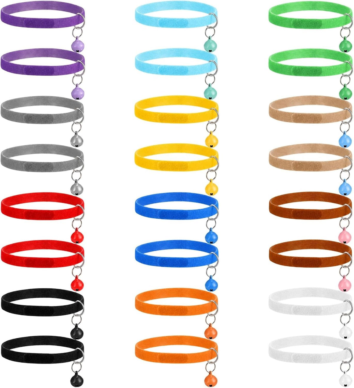 SET OF 24 CAT COLLARS WITH REFLECTIVE BELL ADJUSTABLE