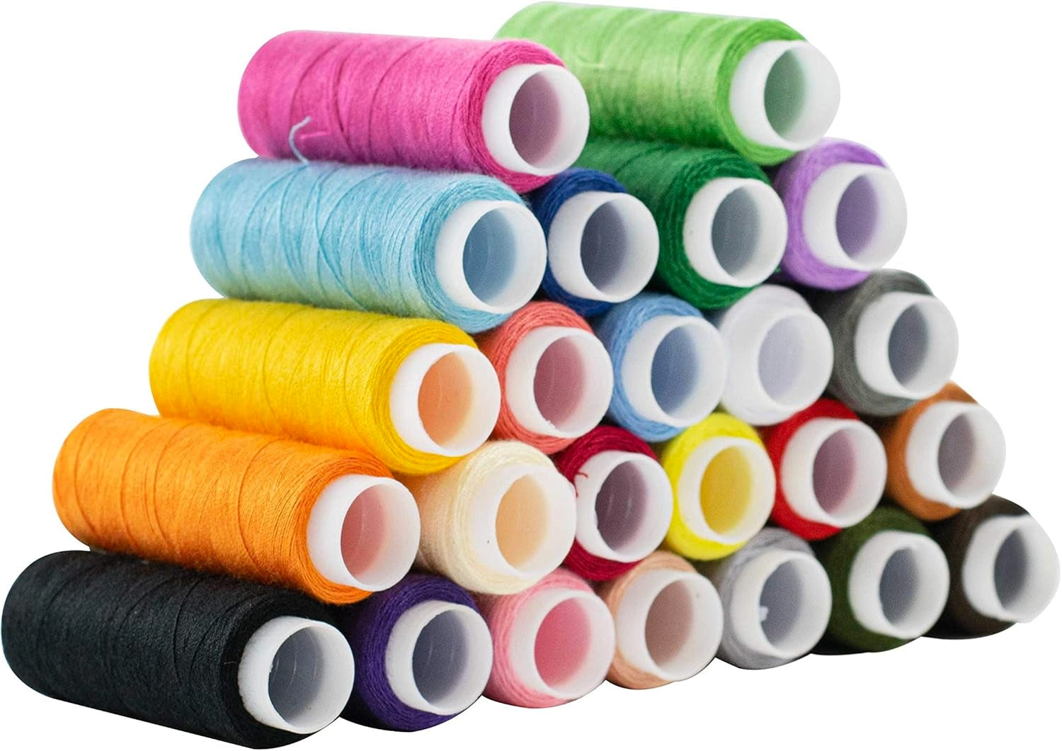 SET OF 24 SPOOLS OF POLYESTER THREAD FOR SEWING MULTICOLOR 182M EAN (GTIN) 634479218309