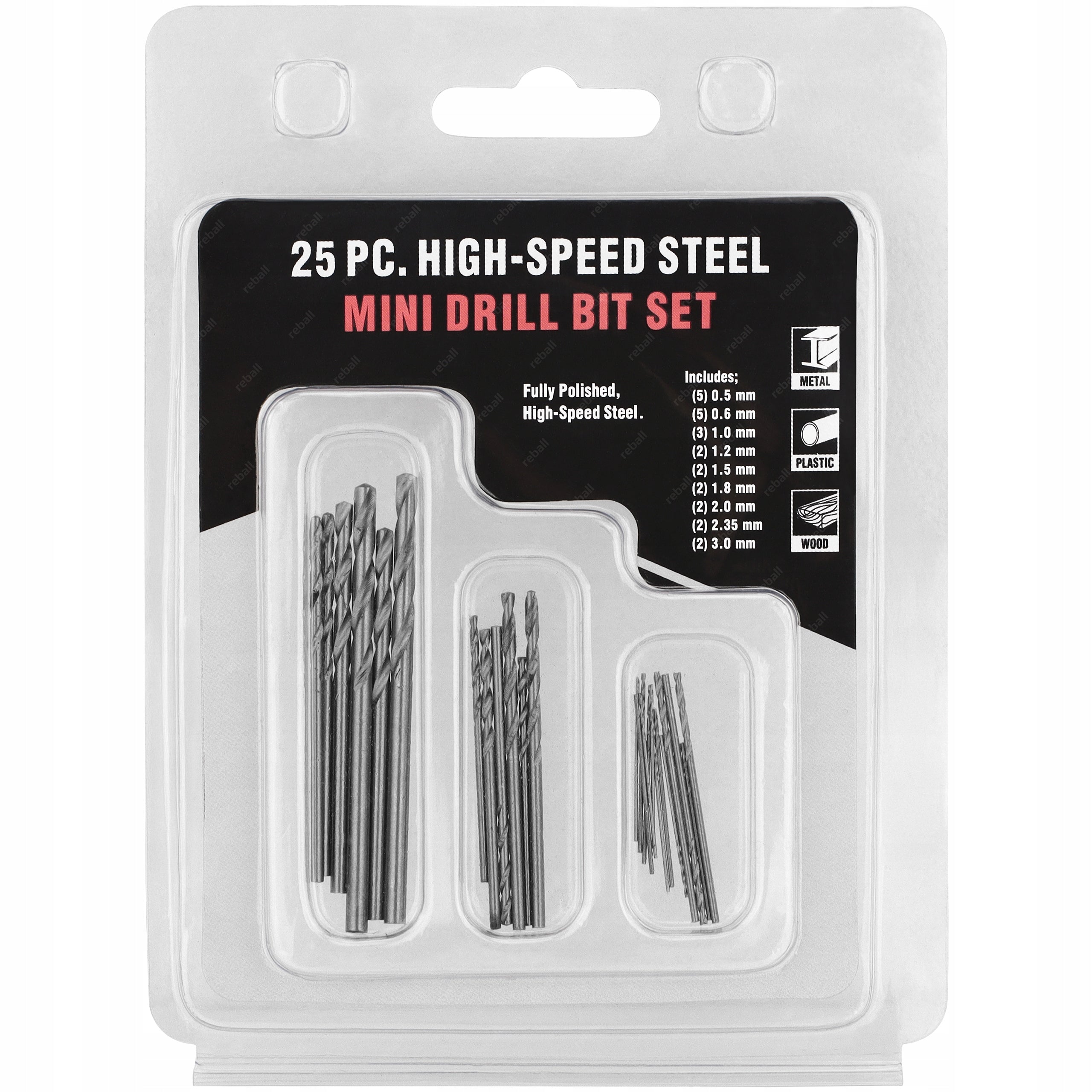 SET OF 25 MINI DRILL BITS FOR METAL MODELING PRECISION 0.5 - 3.0mm