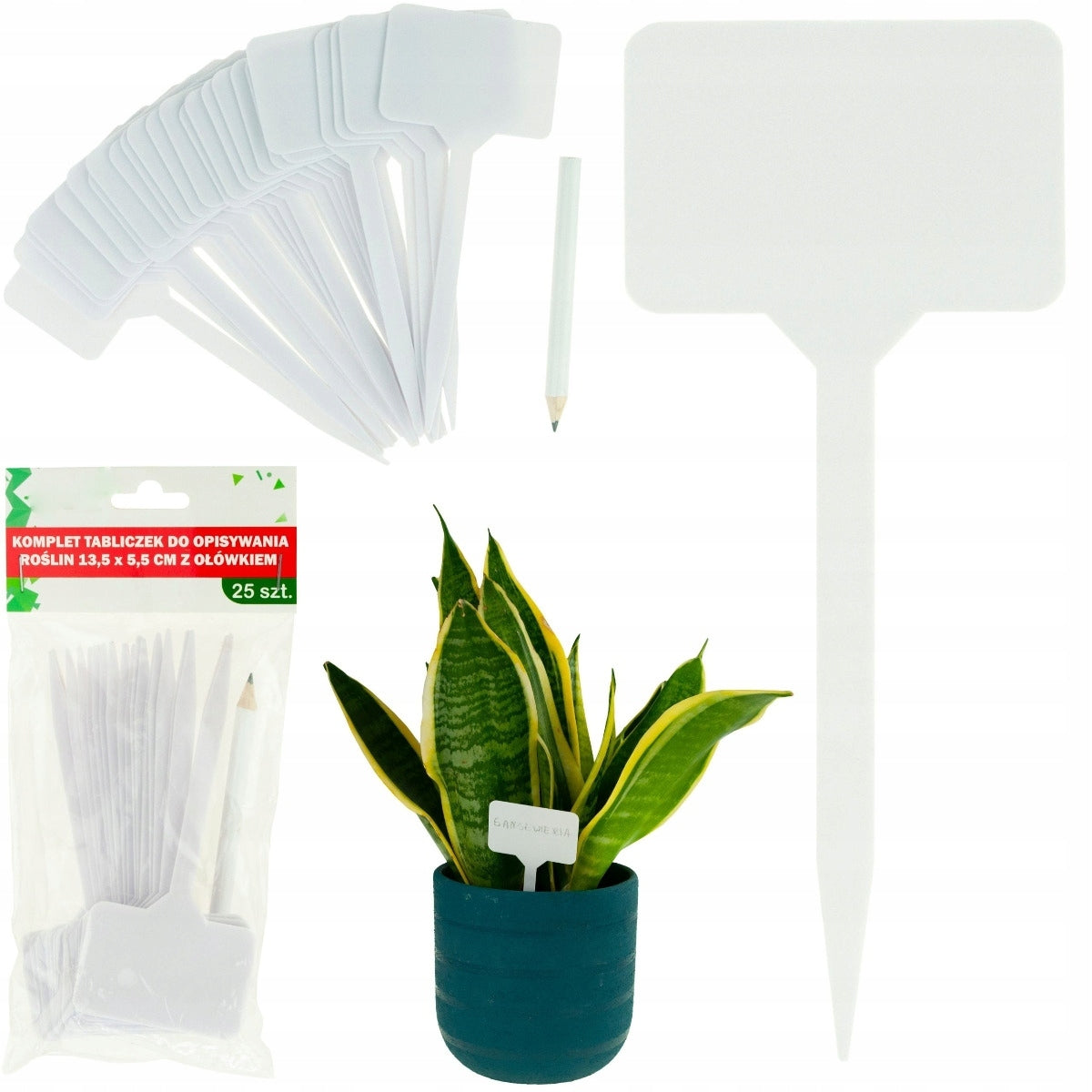 SET OF 25 PLANT DESCRIPTION PLATES 13,5x5,5cm PENCIL LABELS