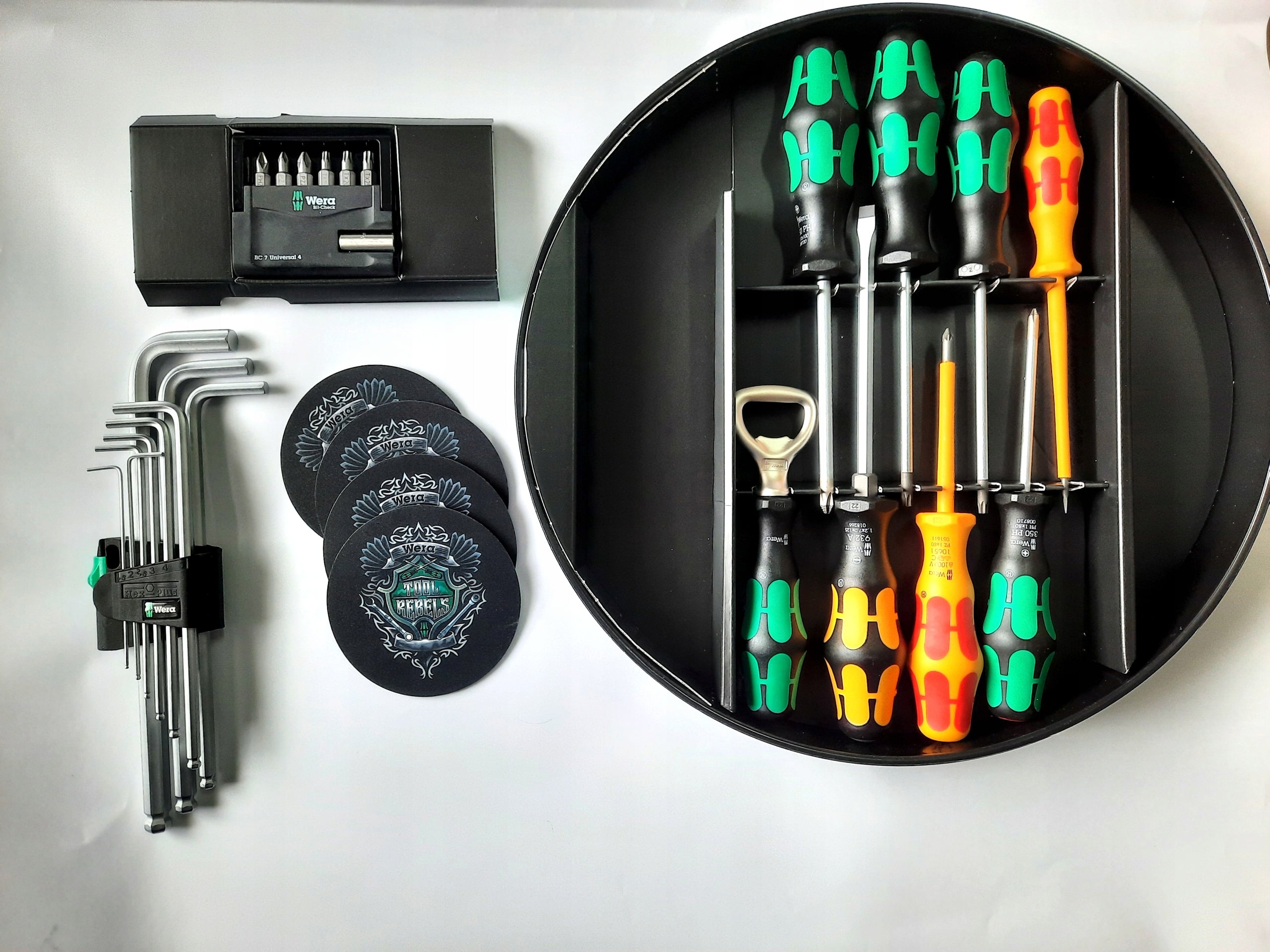SET OF 29el. TOOLS SCREWDRIVER flat shank wrench bits WERA Product weight with unit packaging 1.2 kg
