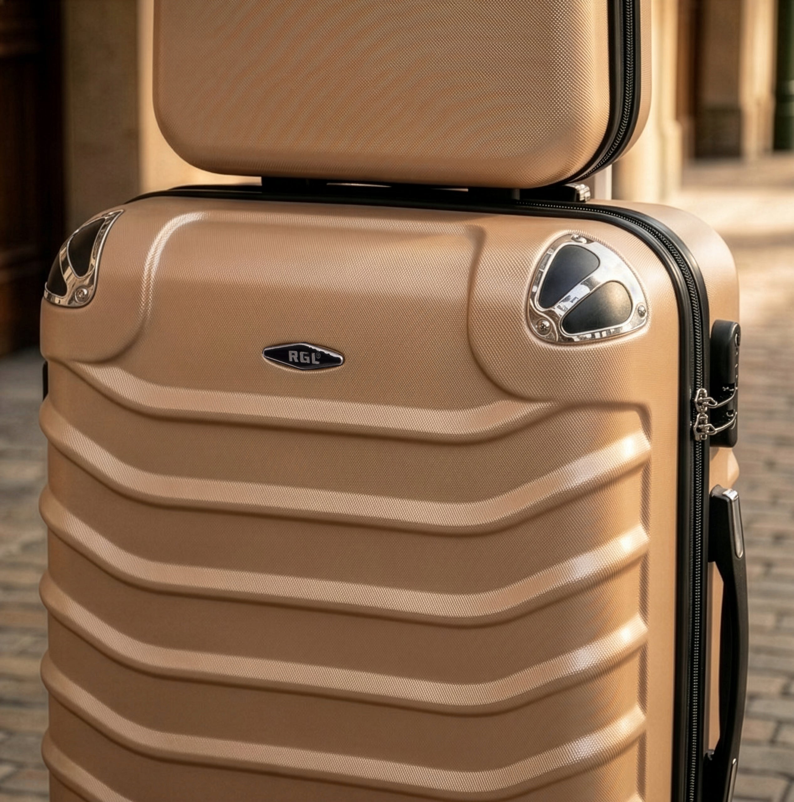 SET OF 2IN1 MEDIUM TRAVEL SUITCASE + CHEST COSMETIC BAG LUGGAGE ORGANIZER Depth (shorter edge) 25 cm