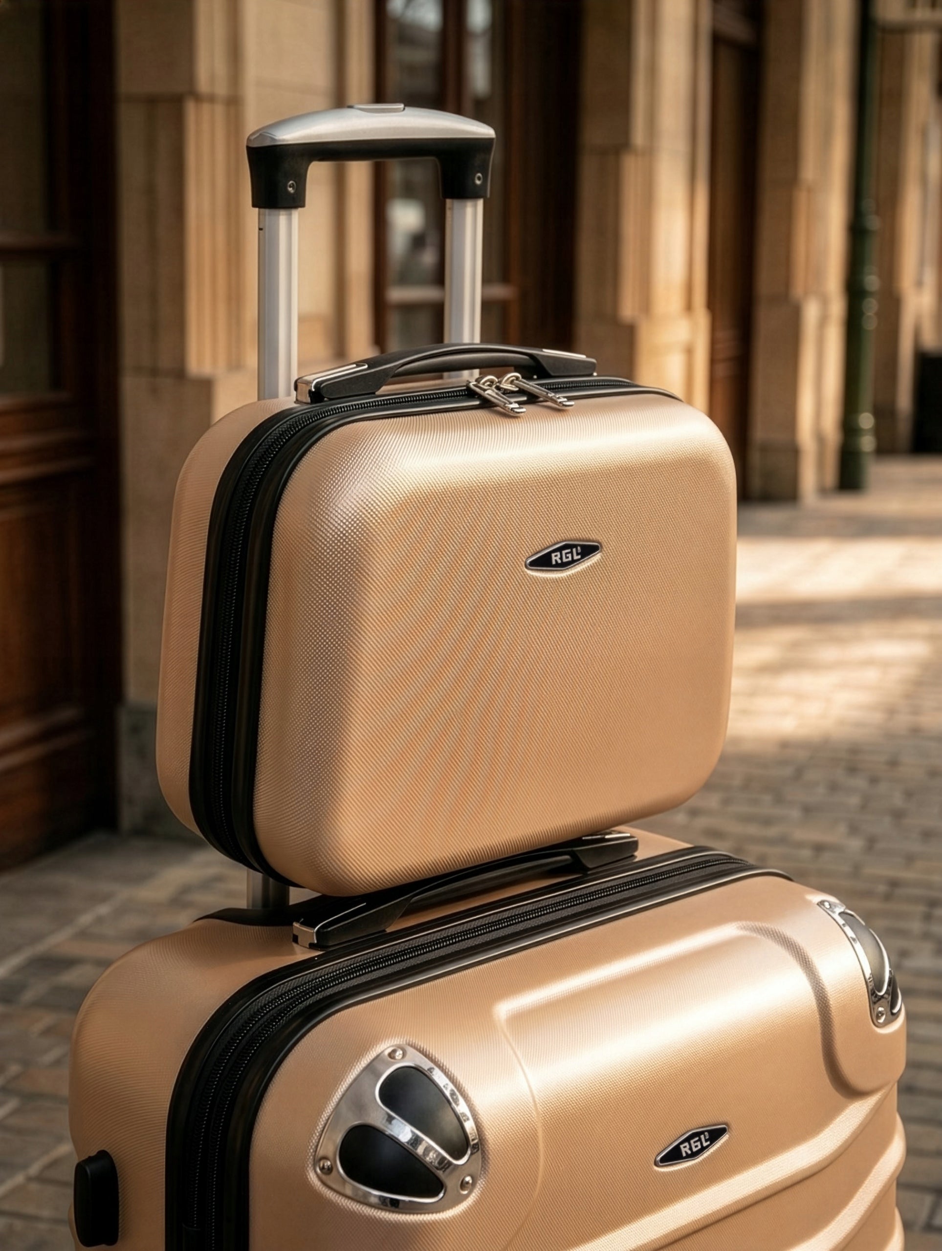 SET OF 2IN1 MEDIUM TRAVEL SUITCASE + CHEST COSMETIC BAG LUGGAGE ORGANIZER Height 65 cm