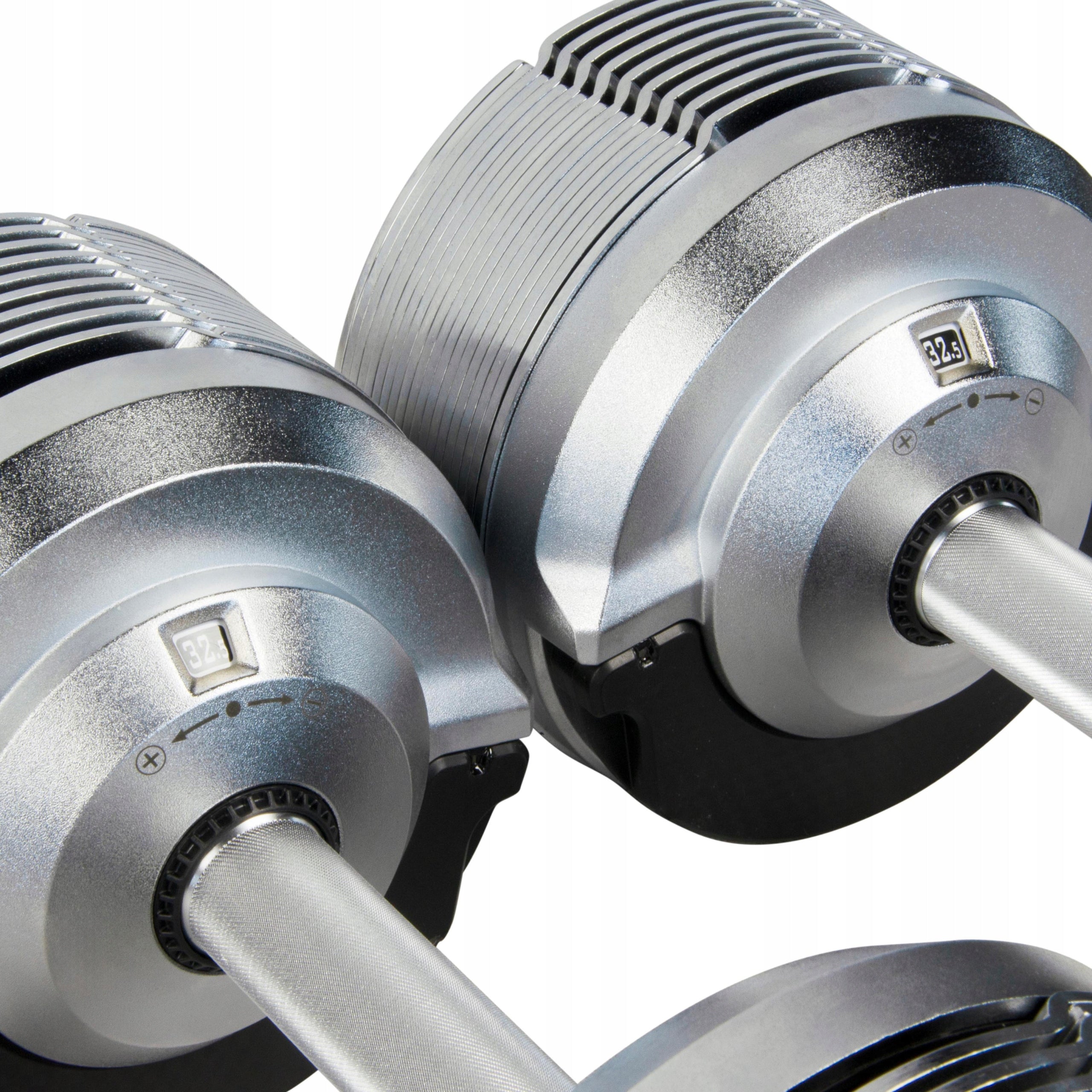 SET OF 2X ADJUSTABLE DUMBBELL 32,5 kg Barbell Silver adjustment every 1,5kg Kind other