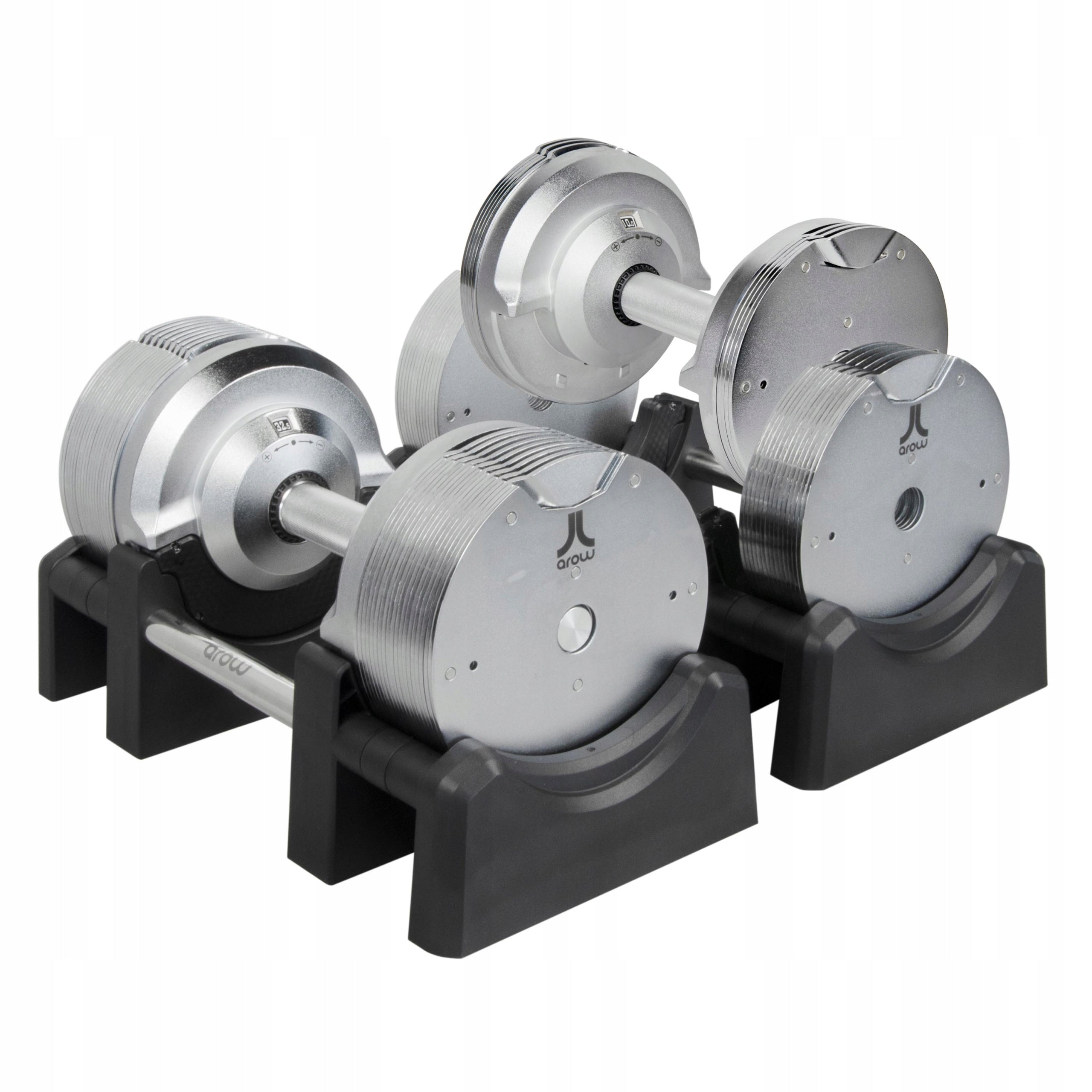SET OF 2X ADJUSTABLE DUMBBELL 32,5 kg Barbell Silver adjustment every 1,5kg Type adjustable