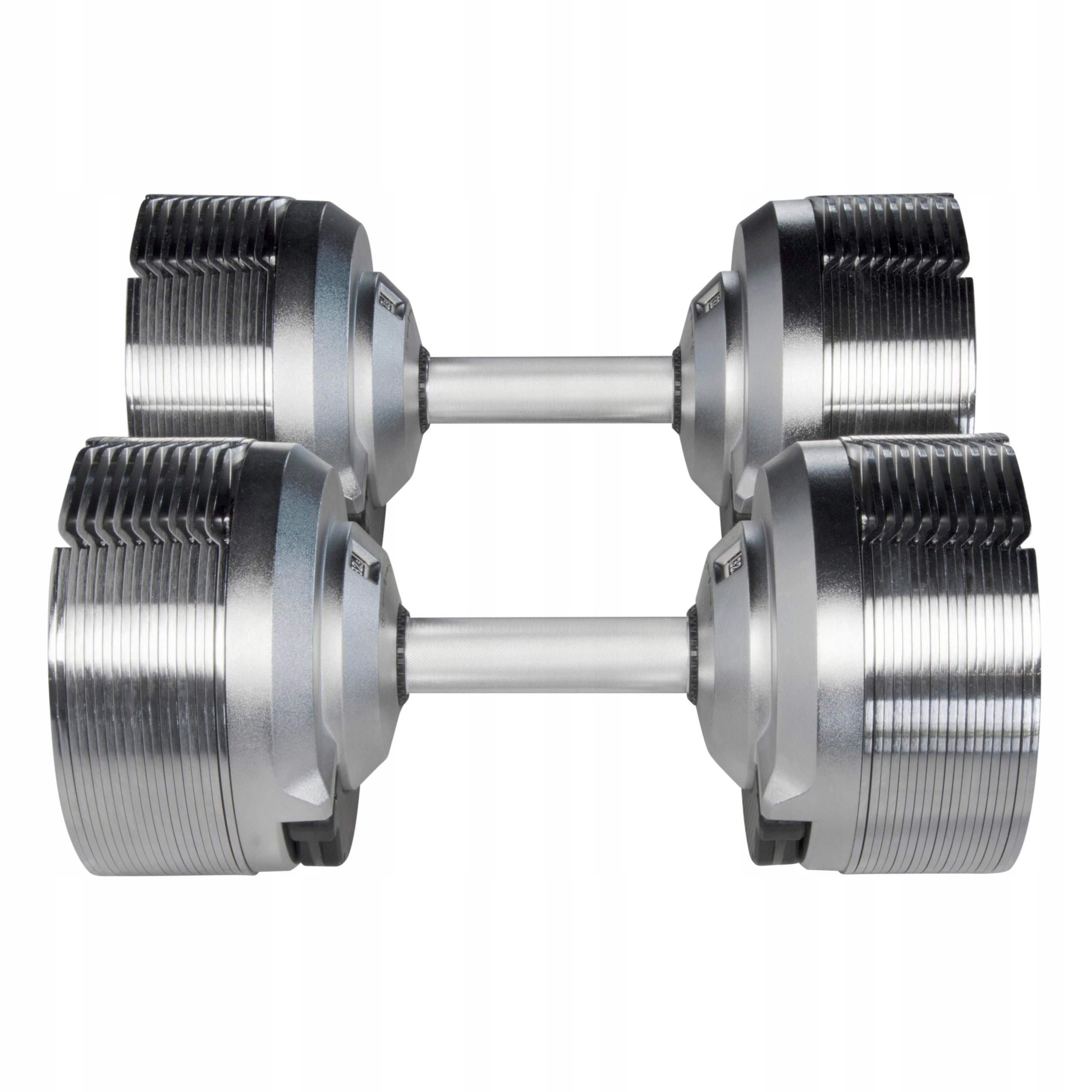 SET OF 2X ADJUSTABLE DUMBBELL 32,5 kg Barbell Silver adjustment every 1,5kg Weight 2x 32 kg