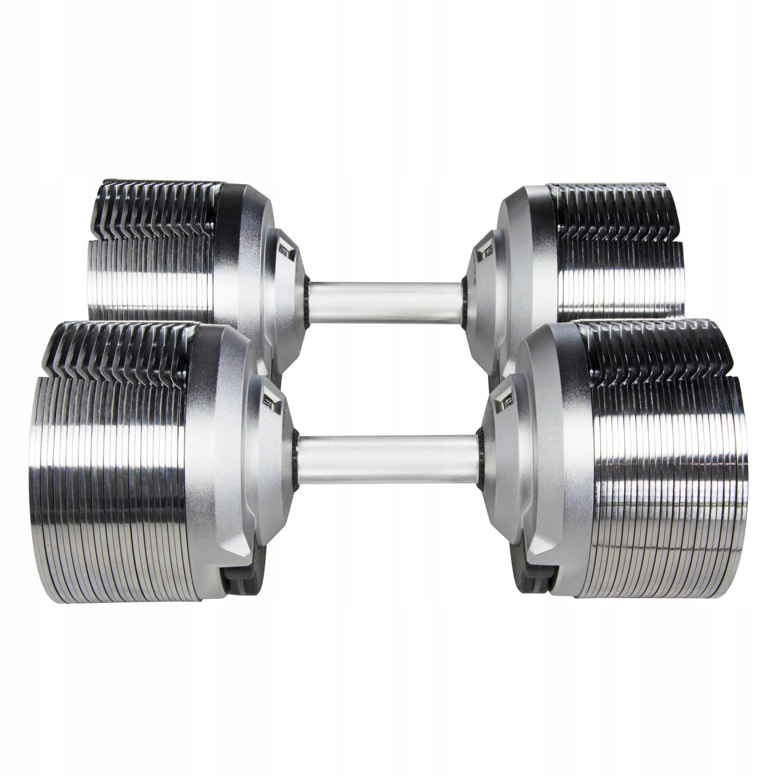 SET OF 2X ADJUSTABLE DUMBBELL 41,5 kg Barbell Silver adjustment every 1,5kg Kind other
