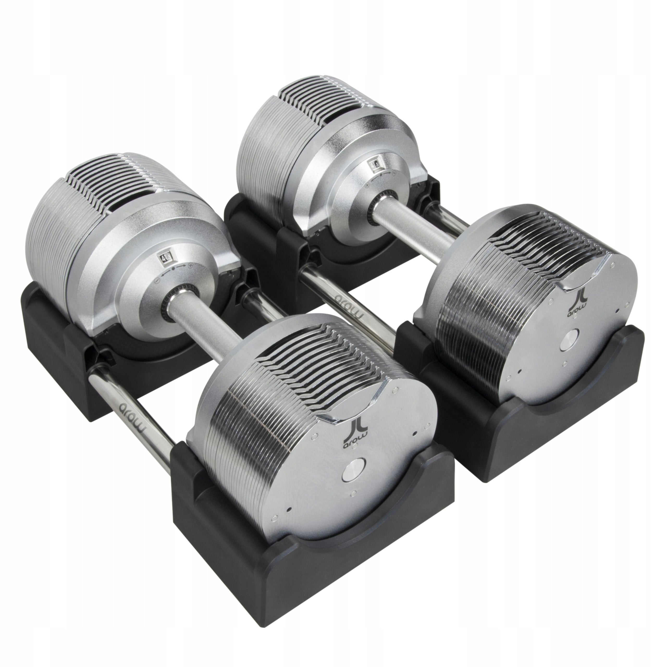 SET OF 2X ADJUSTABLE DUMBBELL 41,5 kg Barbell Silver adjustment every 1,5kg Weight 2x 42 kg