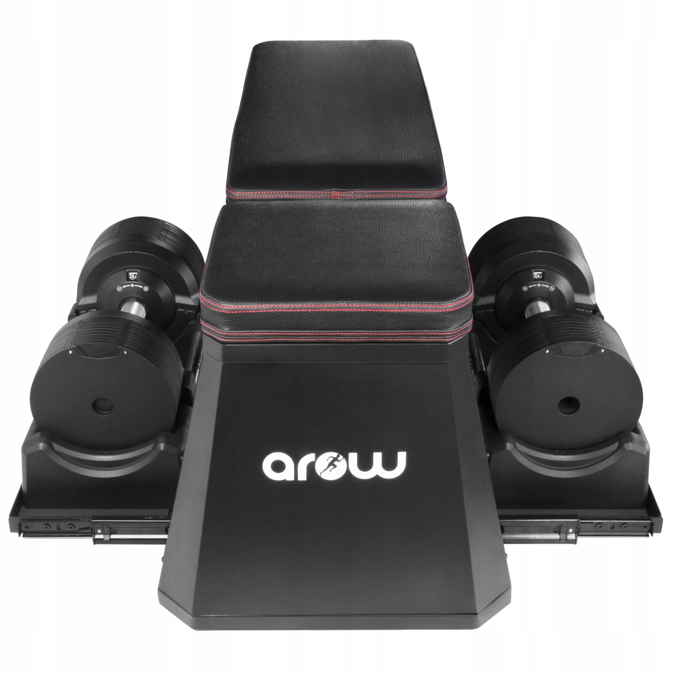 SET OF 2X ADJUSTABLE DUMBBELL 41,5 kg Black + EXERCISE BENCH Packaging status original