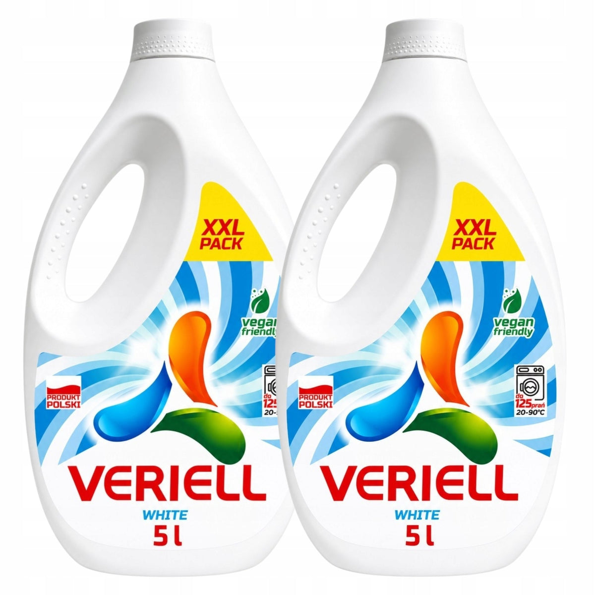 SET OF 2X WASHING GEL FOR WHITE AND LIGHT FABRICS LIQUID VERIELL 5 L WHITE