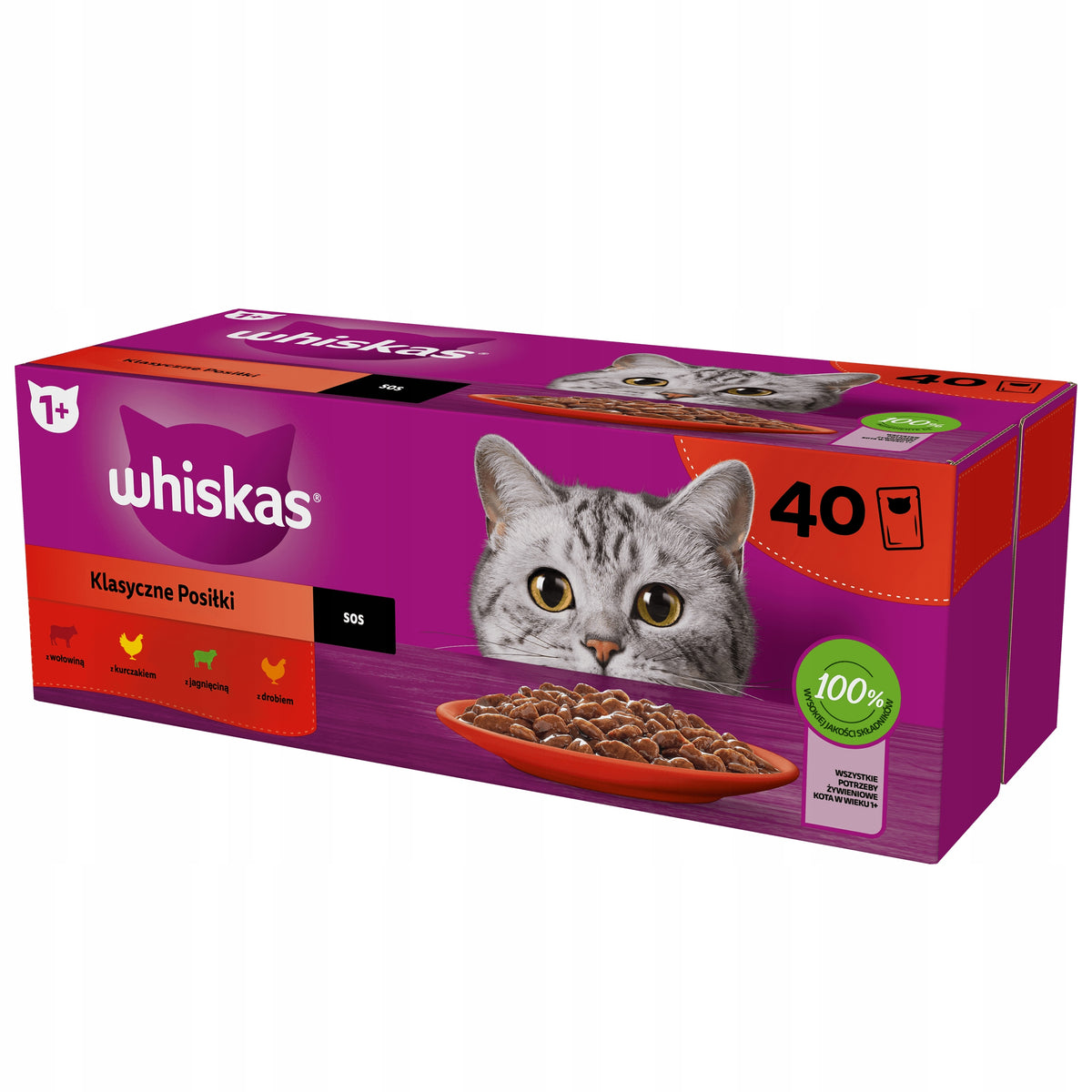 SET OF 2X WET CAT FOOD WHISKAS CLASSIC MEALS IN SAUCE - 40x85G Manufacturer code 4008429156540