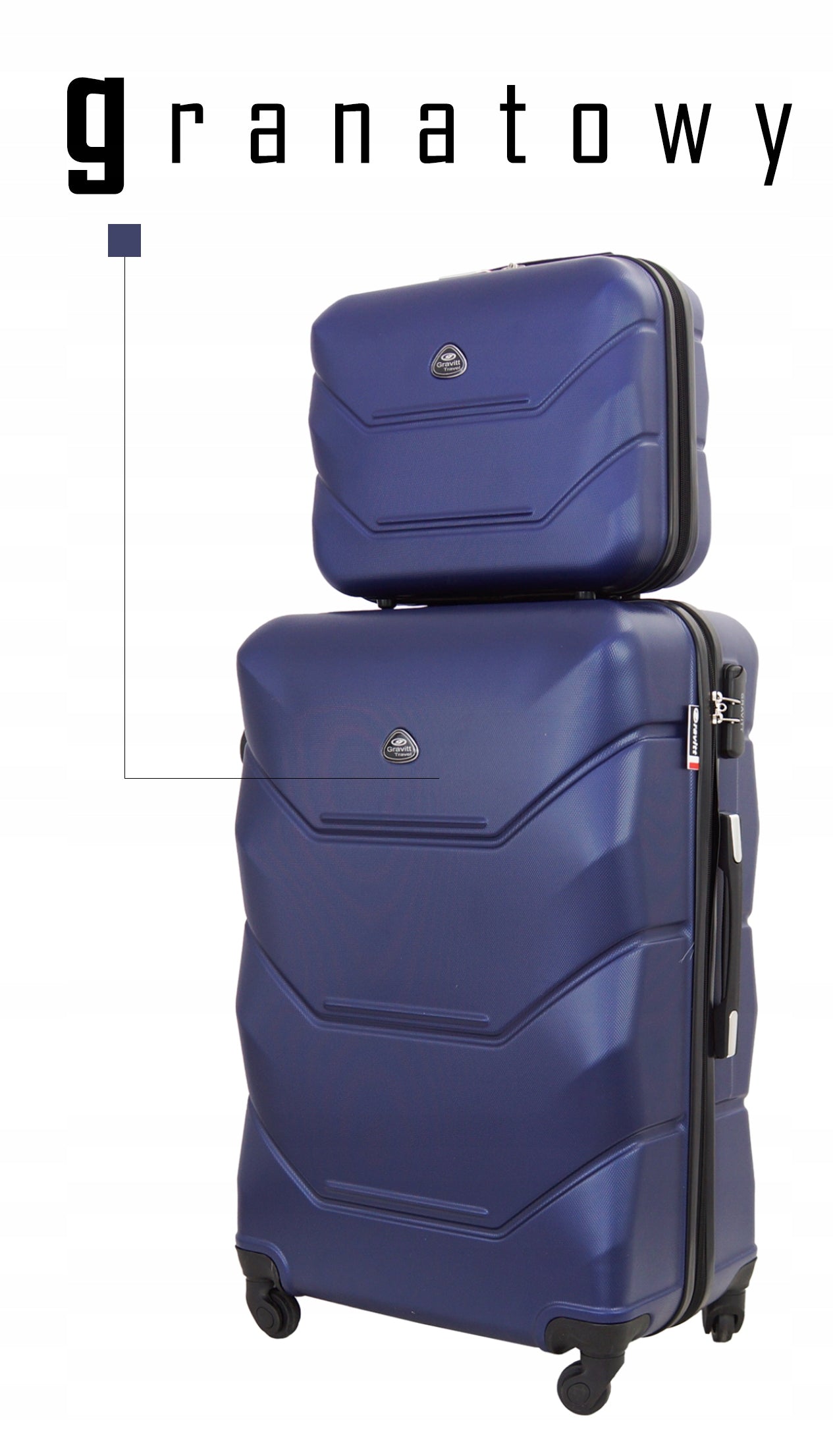 SET OF 2in1 TRAVEL SUITCASE ON WHEELS LARGE XXL CHEST COSMETIC BAG 950 Manufacturer code 950/DK/MIX