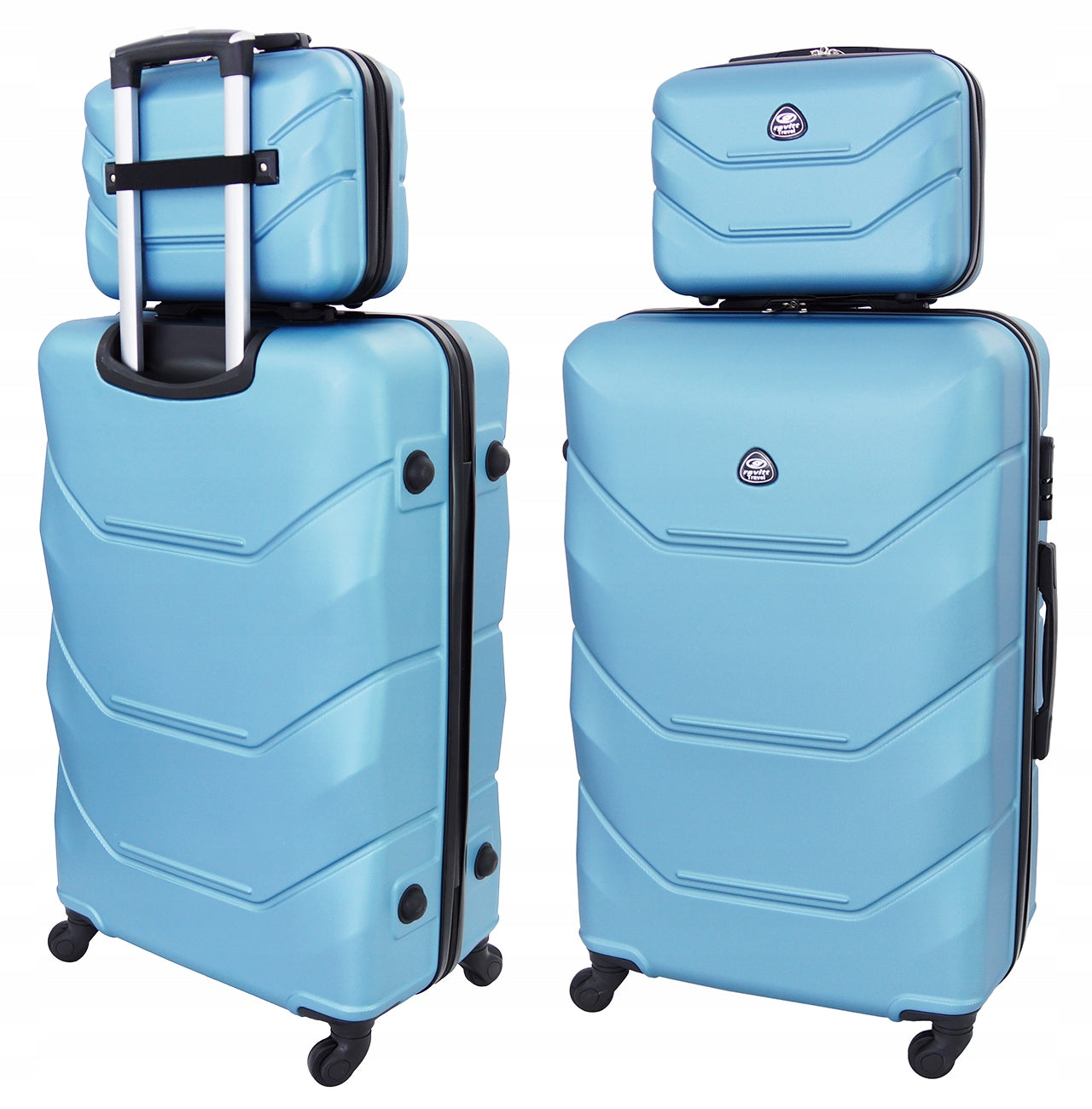SET OF 2in1 TRAVEL SUITCASE ON WHEELS LARGE XXL CHEST COSMETIC BAG 950
