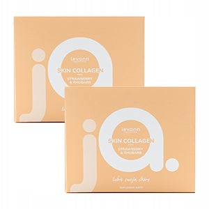 SET OF 2x DRINKING COLLAGEN "jA" SKIN COLAGEN STRAWBERRY RHUBARB LEVANN