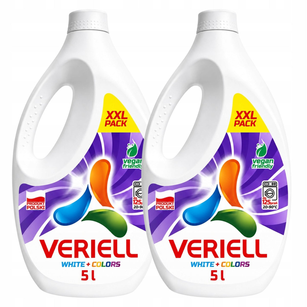 SET OF 2x FABRIC WASHING GEL LIQUID VERIELL 5 L WHITE + COLORS UNIVERSAL