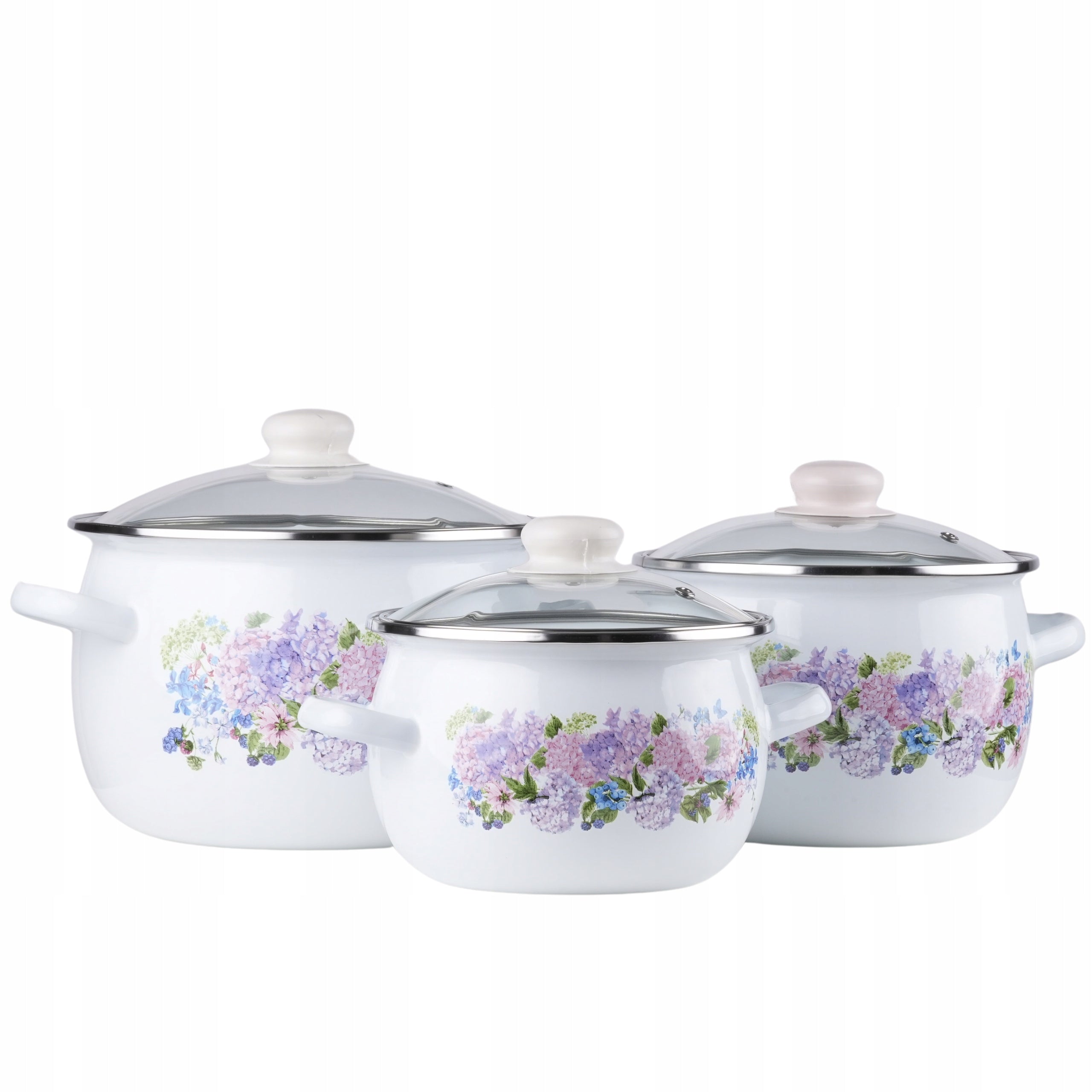 SET OF 3 ENAMEL POTS + COVERS INDUCTION GAS ENAMEL POTS 6EL EAN (GTIN) 5906555305551