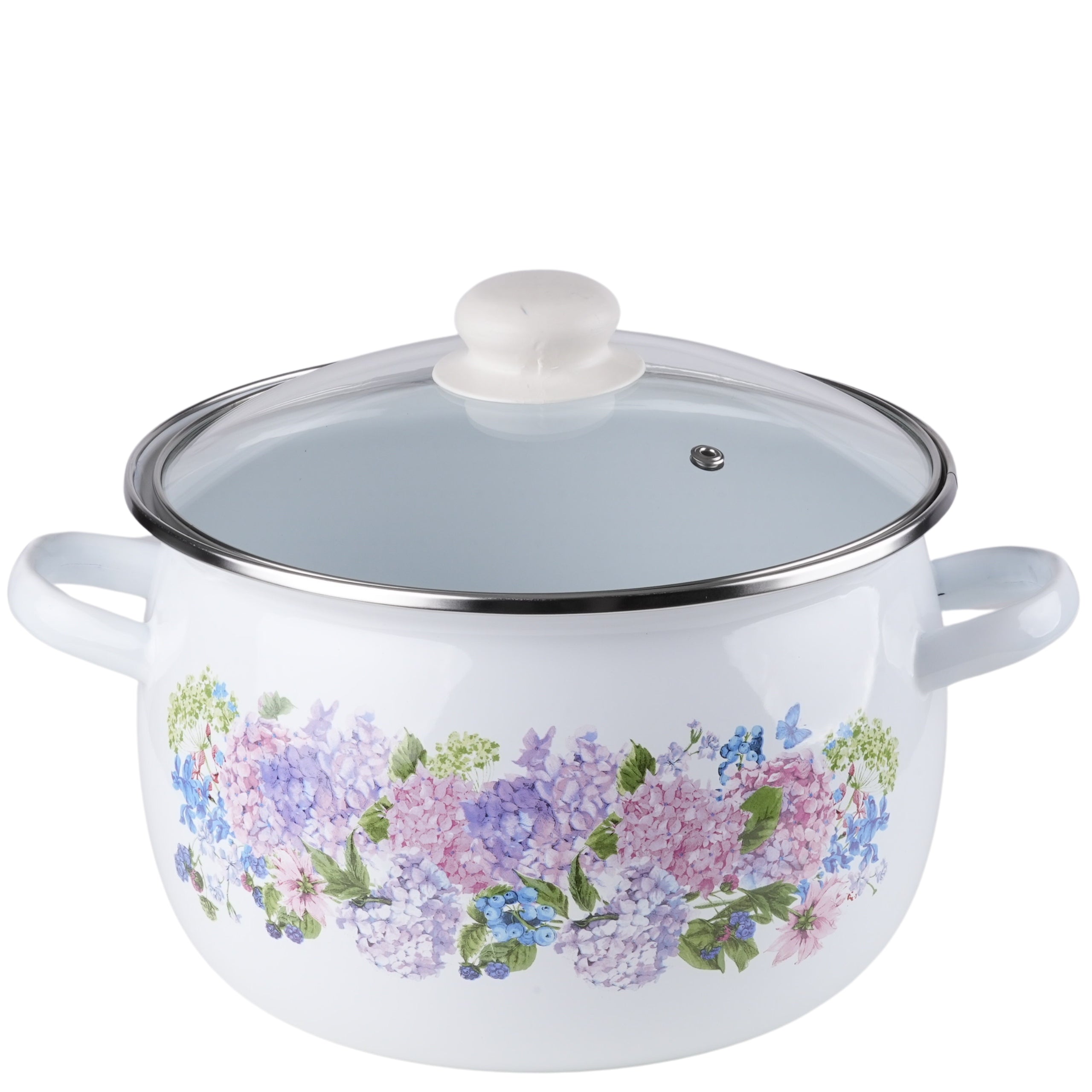SET OF 3 ENAMEL POTS + COVERS INDUCTION GAS ENAMEL POTS 6EL Line KWIAT BZU