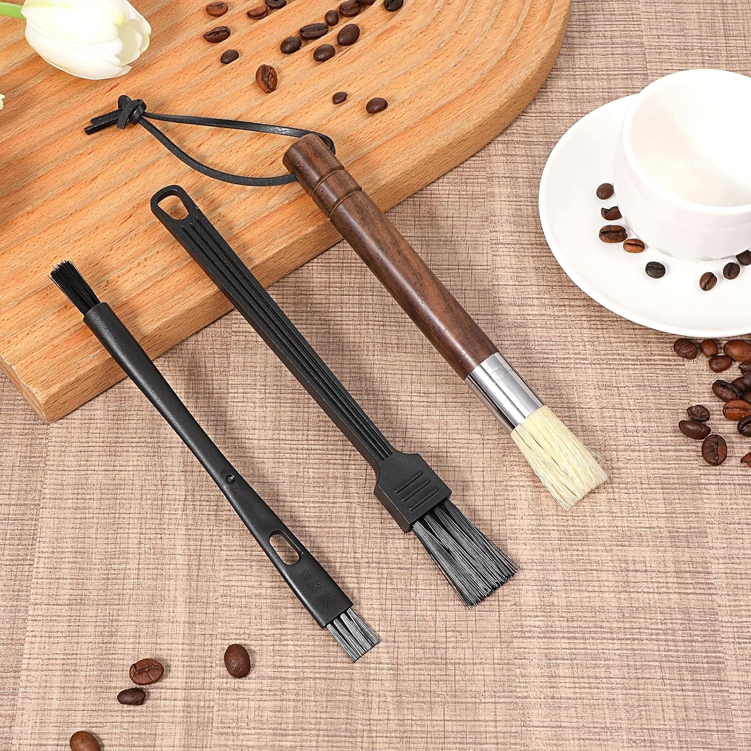 SET OF 3 ESPRESSO BARISTA WOOD COFFEE CLEANING BRUSHES Brand no brand