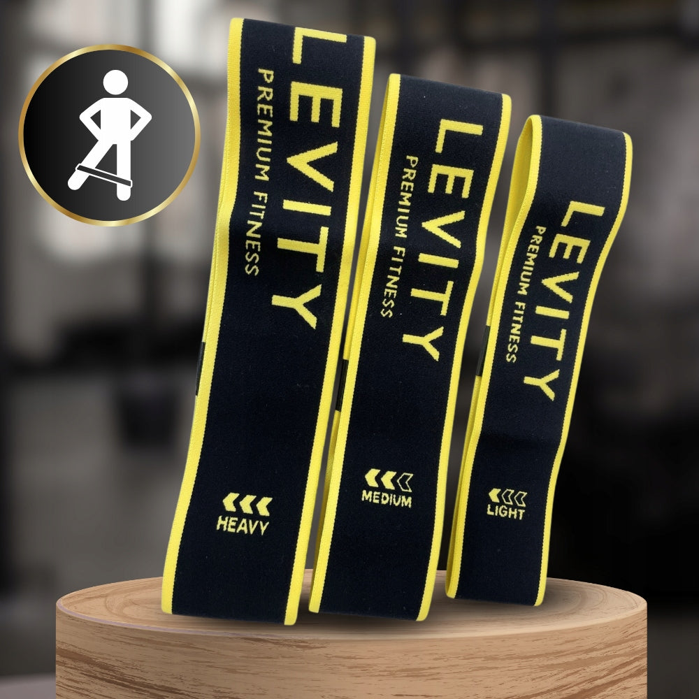 SET OF 3 EXERCISE RUBBERS LEVITY BAND RUBBER MATERIAL STRONG FITNESS BANDS Color black