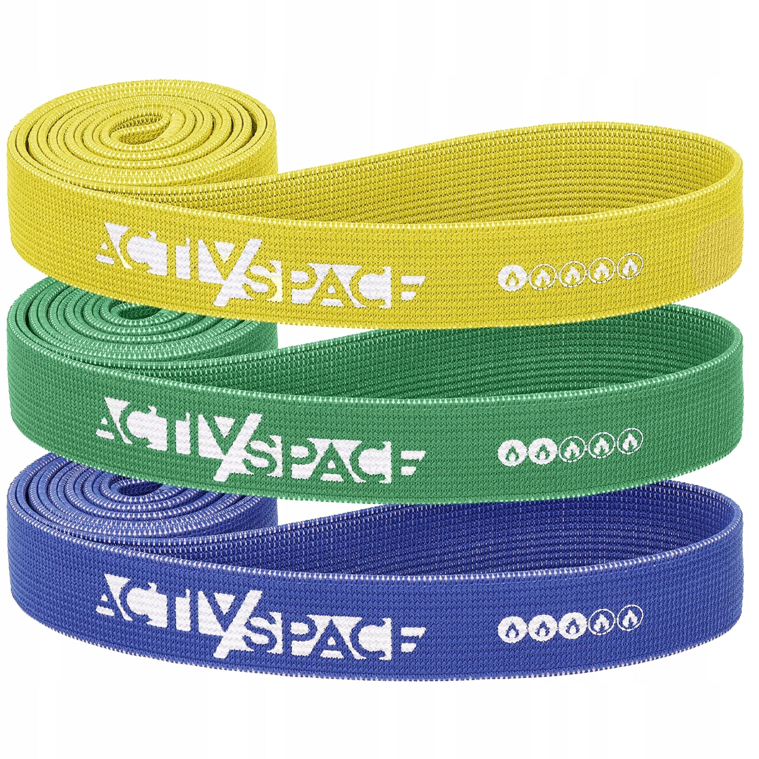 SET OF 3 EXERCISE RUBBERS POWER BAND RUBBER MATERIAL STRONG RESISTANCE TAPE AS Color multicolor