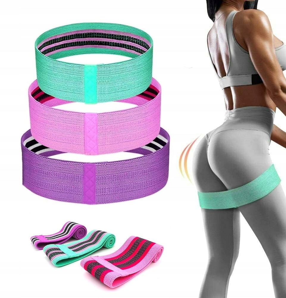 SET OF 3 Exercise Rubbers Material Resistance Bands