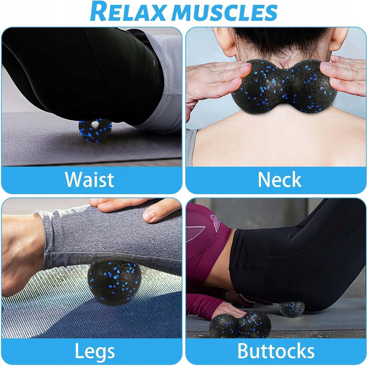 SET OF 3 FASCIA MASSAGE BALLS EPP SELF-MASSAGE PAIN Manufacturer code PIŁKI MASAŻU POWIĘZI EPP ZESTAW 3 SZTUKI