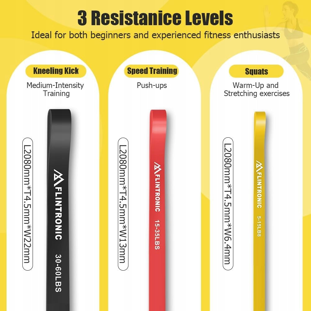 SET OF 3 FITNESS RESISTANCE BANDS RUBBER FOR CROSSFIT PILATES EXERCISES Brand no brand