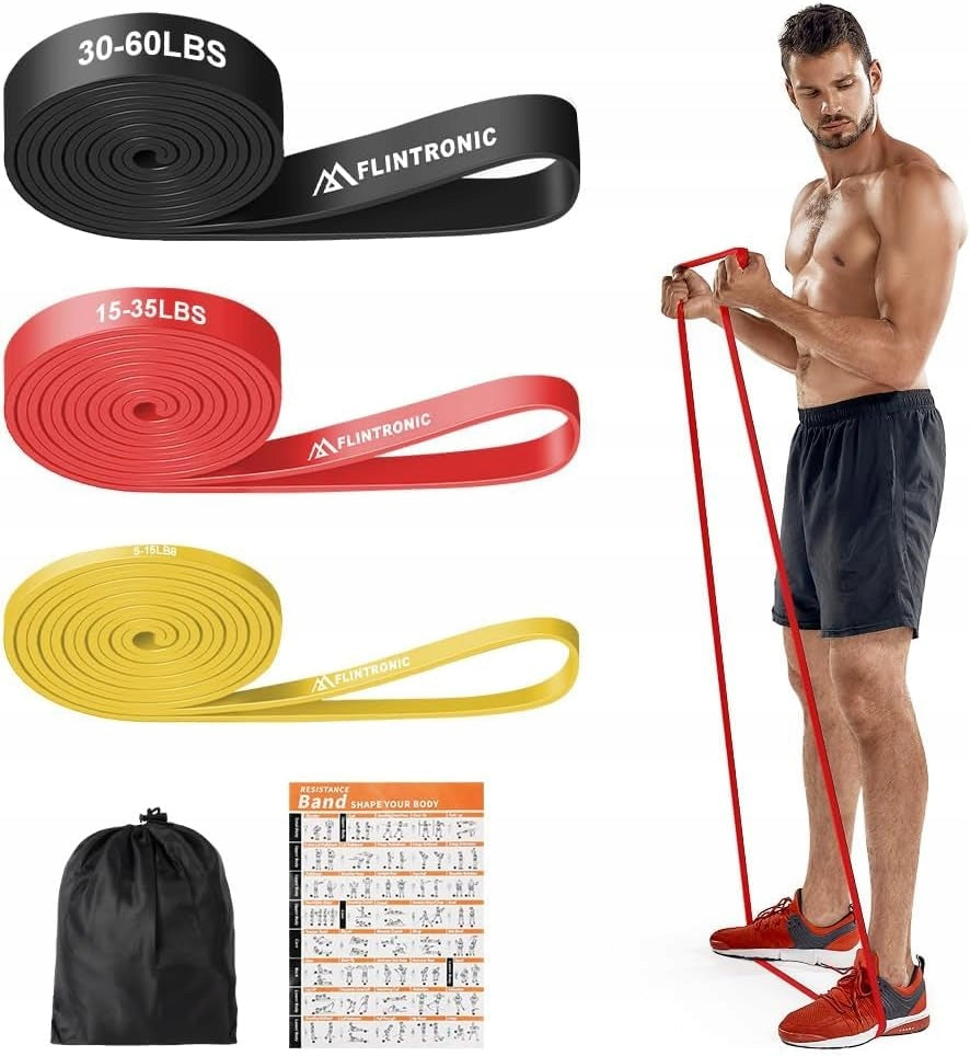 SET OF 3 FITNESS RESISTANCE BANDS RUBBER FOR CROSSFIT PILATES EXERCISES