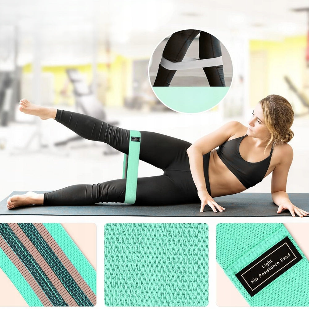 SET OF 3 HIP BAND EXERCISE RUBBERS MATERIAL RESISTANCE FITNESS BANDS THIGHS Manufacturer code S3