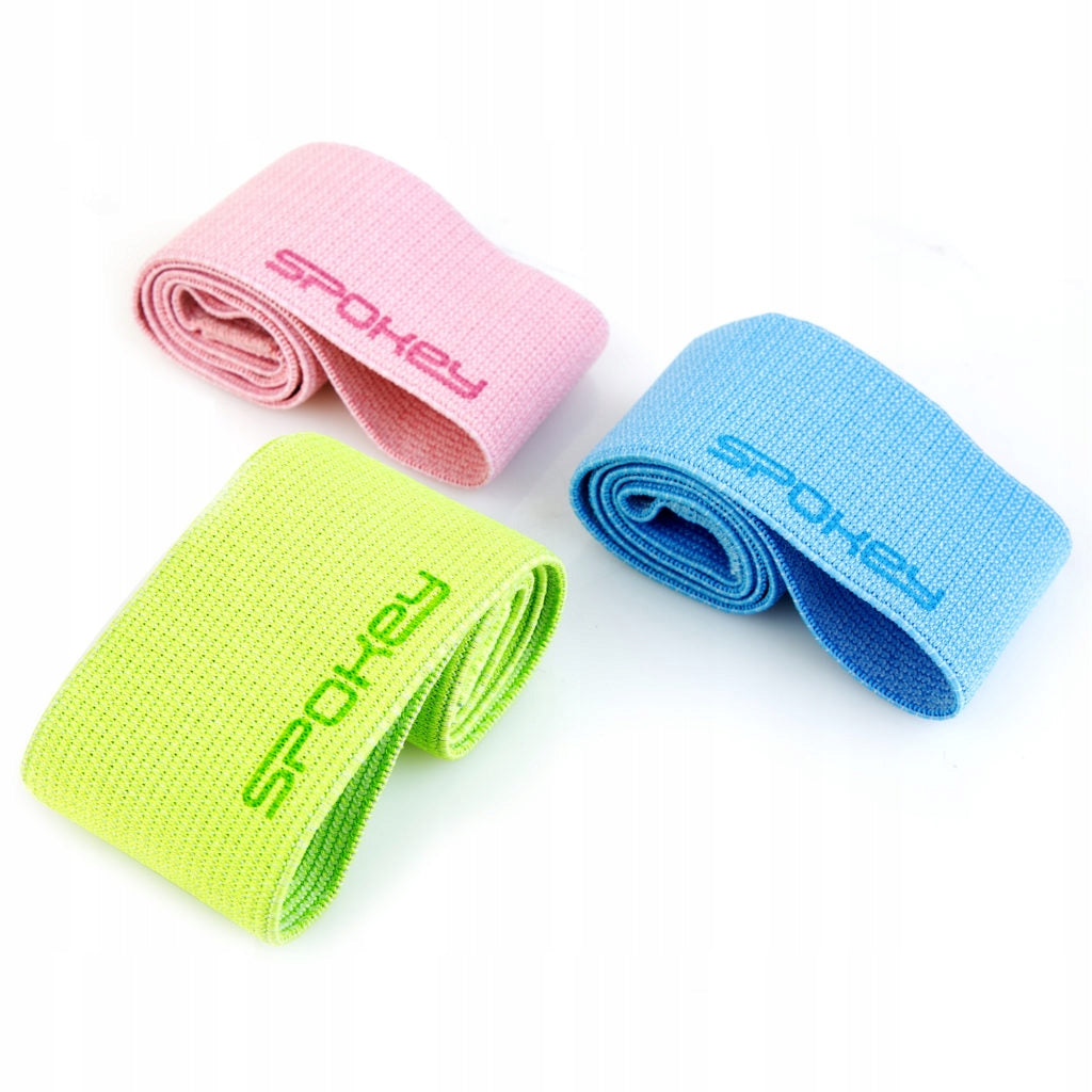 SET OF 3 HIP MINI BAND EXERCISE RUBBERS, MATERIAL RUBBERS STRONG FITNESS BANDS Brand Spokey
