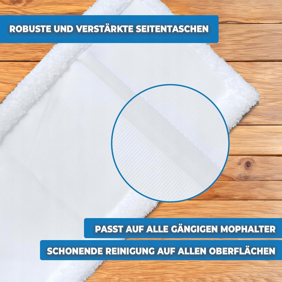 SET OF 3 MICROFIBER MOPS 40 CM FOR WET AND DRY CLEANING Brand Helo