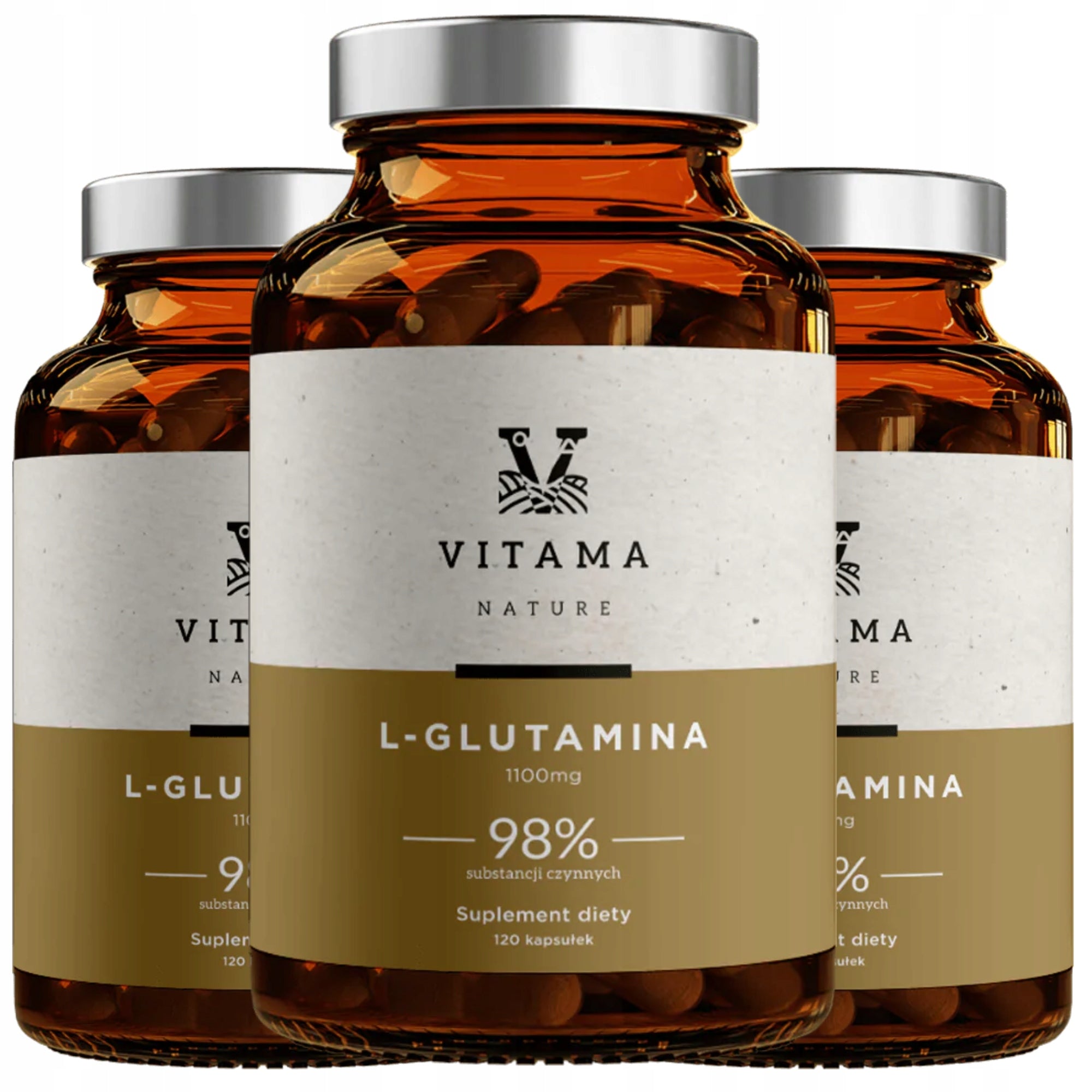 SET OF 3 PACKS L-GLUTAMINE 400G AMINO ACID MUSCLE BUILDING 360 KAPS