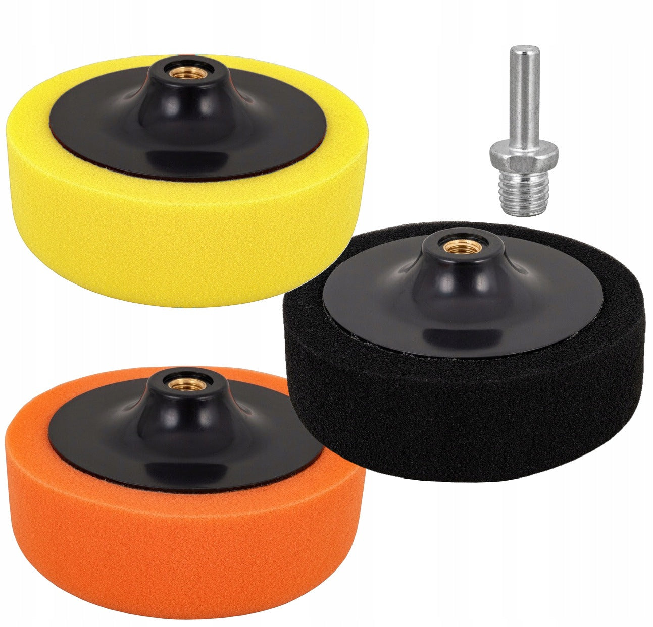 SET OF 3 POLISHING SPONGES POLISHER PADS DRILL 150mm