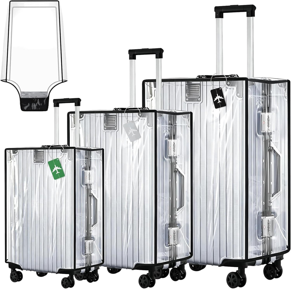 SET OF 3 PROTECTIVE CASES FOR SUITCASES 20+24+28 INCHES PCW WATERPROOF