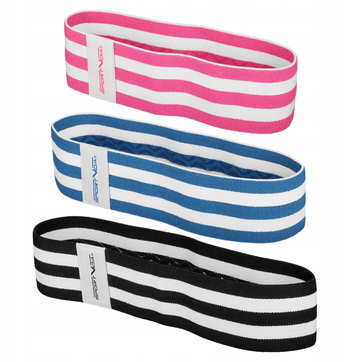 SET OF 3 RESISTANCE EXERCISE RUBBER BANDS POWERBAND Color multicolor