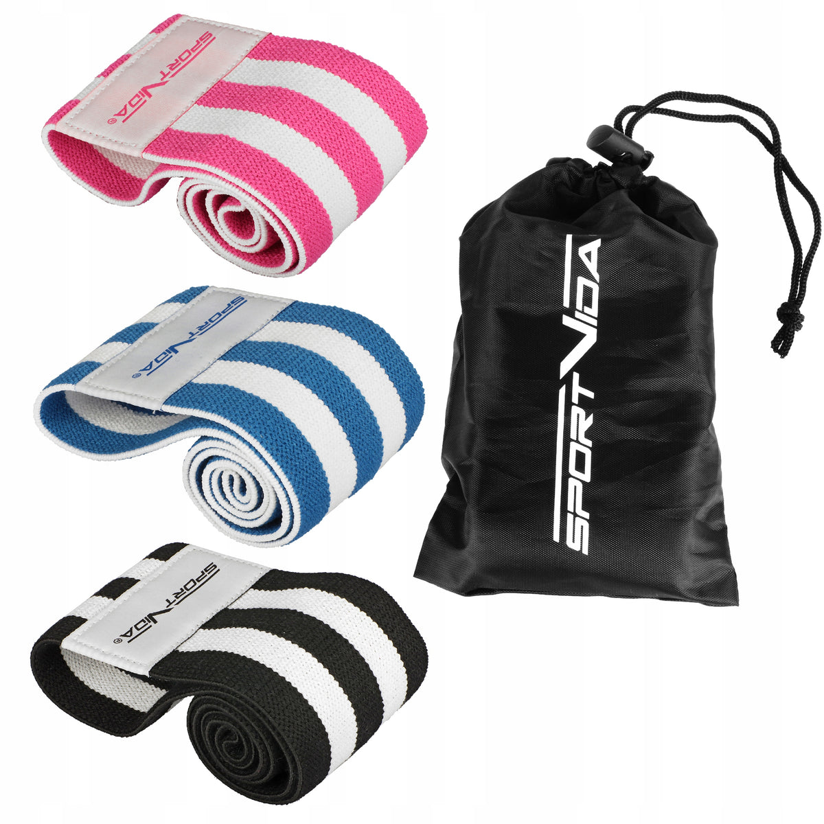 SET OF 3 RESISTANCE EXERCISE RUBBER BANDS POWERBAND