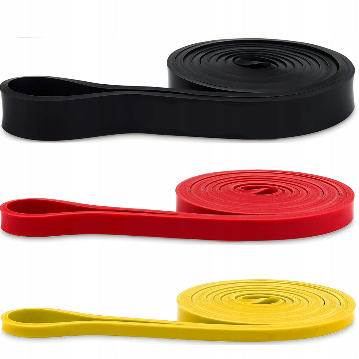 SET OF 3 RESISTANCE POWERBAND RUBBER EXERCISE RUBBERS Color multicolor