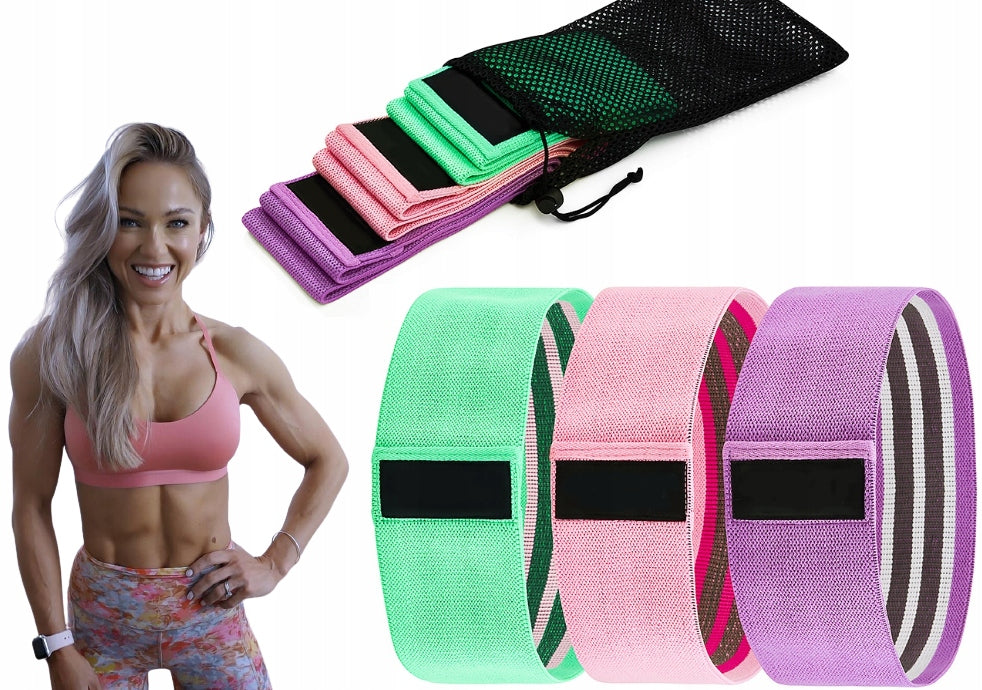 SET OF 3 RESISTANCE RUBBER BANDS FOR HIP BANDS EXERCISE